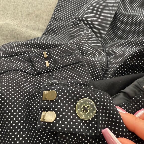 Old Navy Harper Ankle Pants Black & White Polka Dots Mid Rise 8 Regular Cotton B - Picture 5 of 15
